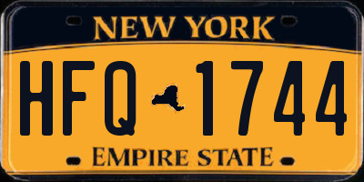 NY license plate HFQ1744
