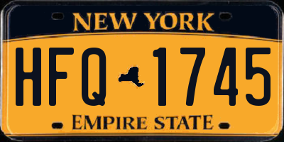 NY license plate HFQ1745