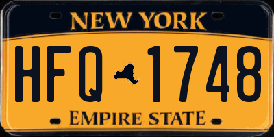 NY license plate HFQ1748