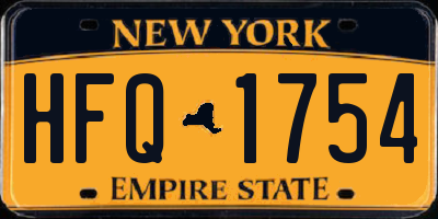 NY license plate HFQ1754