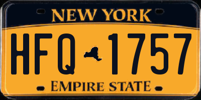NY license plate HFQ1757