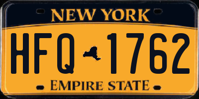 NY license plate HFQ1762