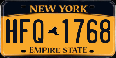 NY license plate HFQ1768