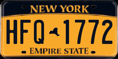 NY license plate HFQ1772