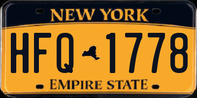 NY license plate HFQ1778