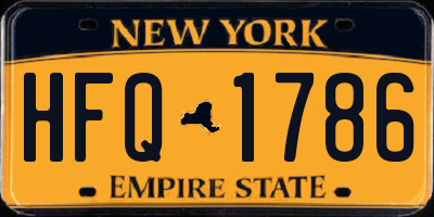 NY license plate HFQ1786