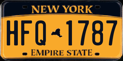 NY license plate HFQ1787