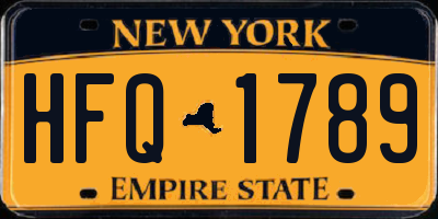 NY license plate HFQ1789