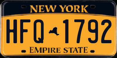NY license plate HFQ1792