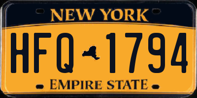 NY license plate HFQ1794