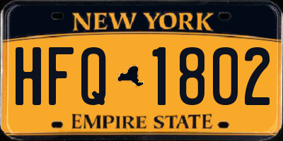 NY license plate HFQ1802