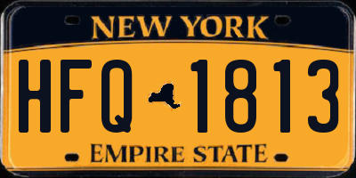 NY license plate HFQ1813