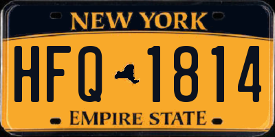 NY license plate HFQ1814