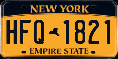 NY license plate HFQ1821