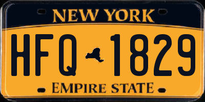 NY license plate HFQ1829