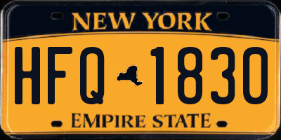 NY license plate HFQ1830