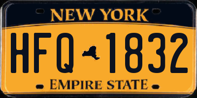 NY license plate HFQ1832