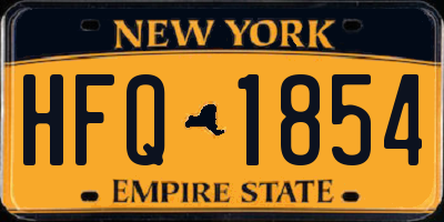 NY license plate HFQ1854