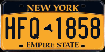 NY license plate HFQ1858