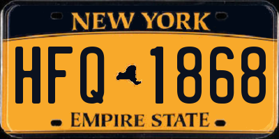 NY license plate HFQ1868