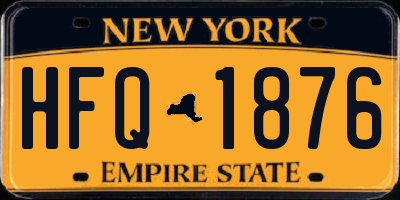 NY license plate HFQ1876