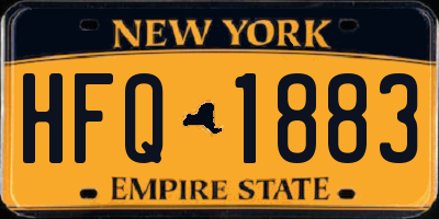 NY license plate HFQ1883