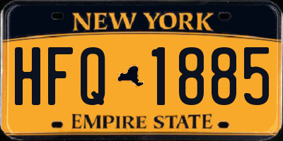 NY license plate HFQ1885