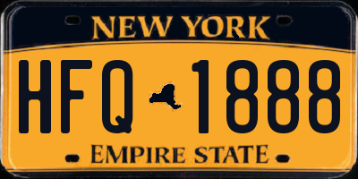 NY license plate HFQ1888