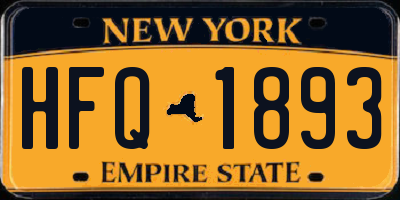 NY license plate HFQ1893