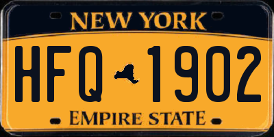 NY license plate HFQ1902