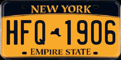 NY license plate HFQ1906