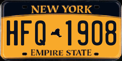 NY license plate HFQ1908