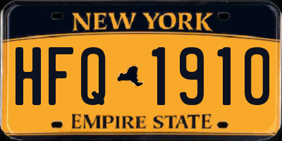 NY license plate HFQ1910