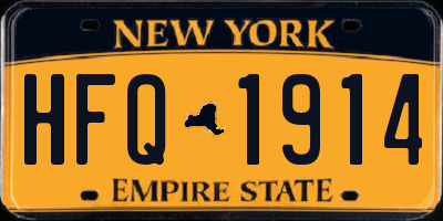 NY license plate HFQ1914