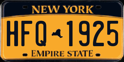 NY license plate HFQ1925