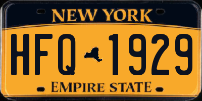 NY license plate HFQ1929
