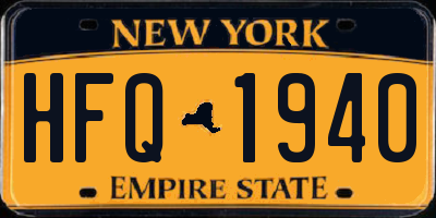 NY license plate HFQ1940