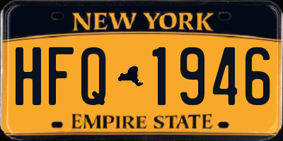 NY license plate HFQ1946