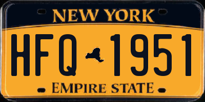 NY license plate HFQ1951