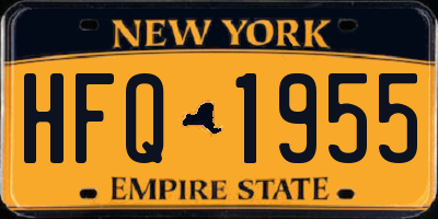 NY license plate HFQ1955
