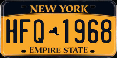 NY license plate HFQ1968