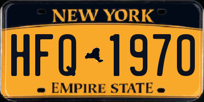 NY license plate HFQ1970