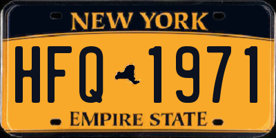 NY license plate HFQ1971