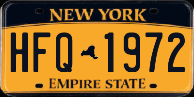 NY license plate HFQ1972