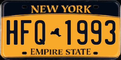 NY license plate HFQ1993