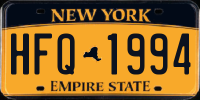 NY license plate HFQ1994