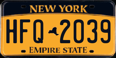 NY license plate HFQ2039