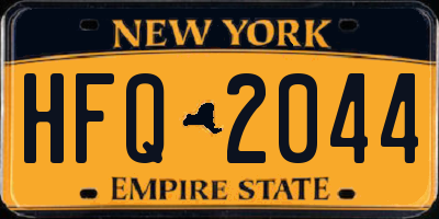 NY license plate HFQ2044