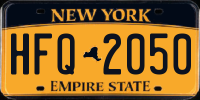 NY license plate HFQ2050
