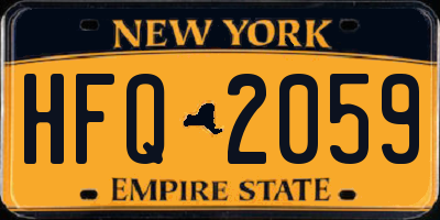 NY license plate HFQ2059